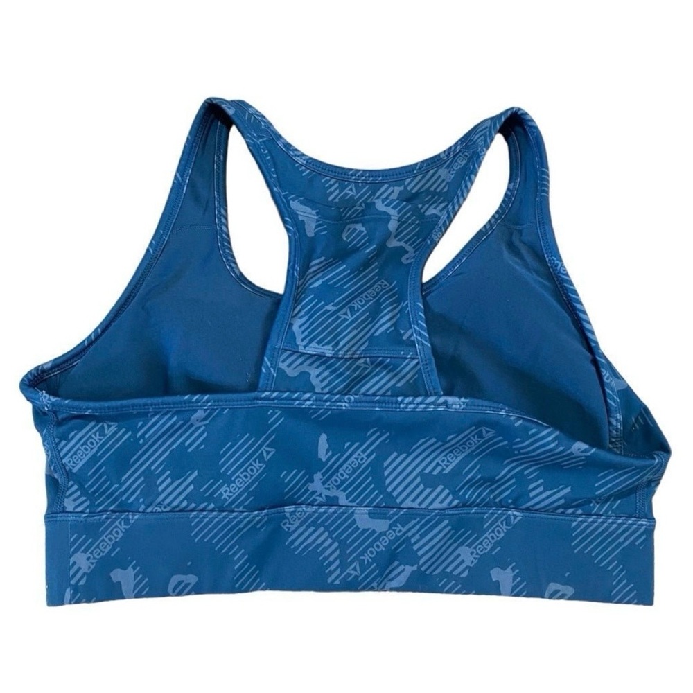Reebok Sports Bra XL Blue Racerback Workout Training Gym Athletic - Picture 3 of 7